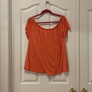 Bright off the shoulder shirt